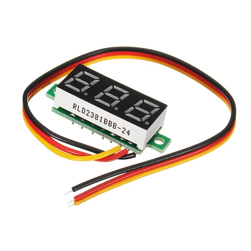 Digital Battery Voltage Checker Voltmeter DC 0-100V 3 Cables with Protection 