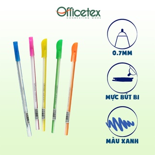 Bút nến bt 0.7 mm officetex ot-bp019bu - mực xanh