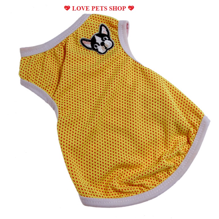 ÁO CHO CHÓ MÈO, ÁO BA LỖ BẰNG VẢI LƯỚI 2 LỚP CHO THÚ CƯNG NHỎ DƯỚI 5KG - LOVE PETS SHOP