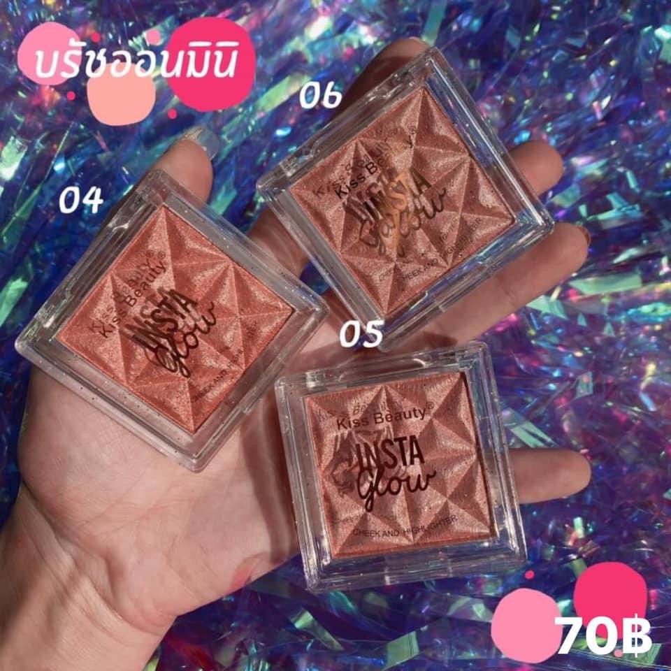 [Má Hồng - Mắt - Highlight] Phấn 3in1 Kiss Beauty Insta Glow Cheek & Highlight No.23196 | BigBuy360 - bigbuy360.vn