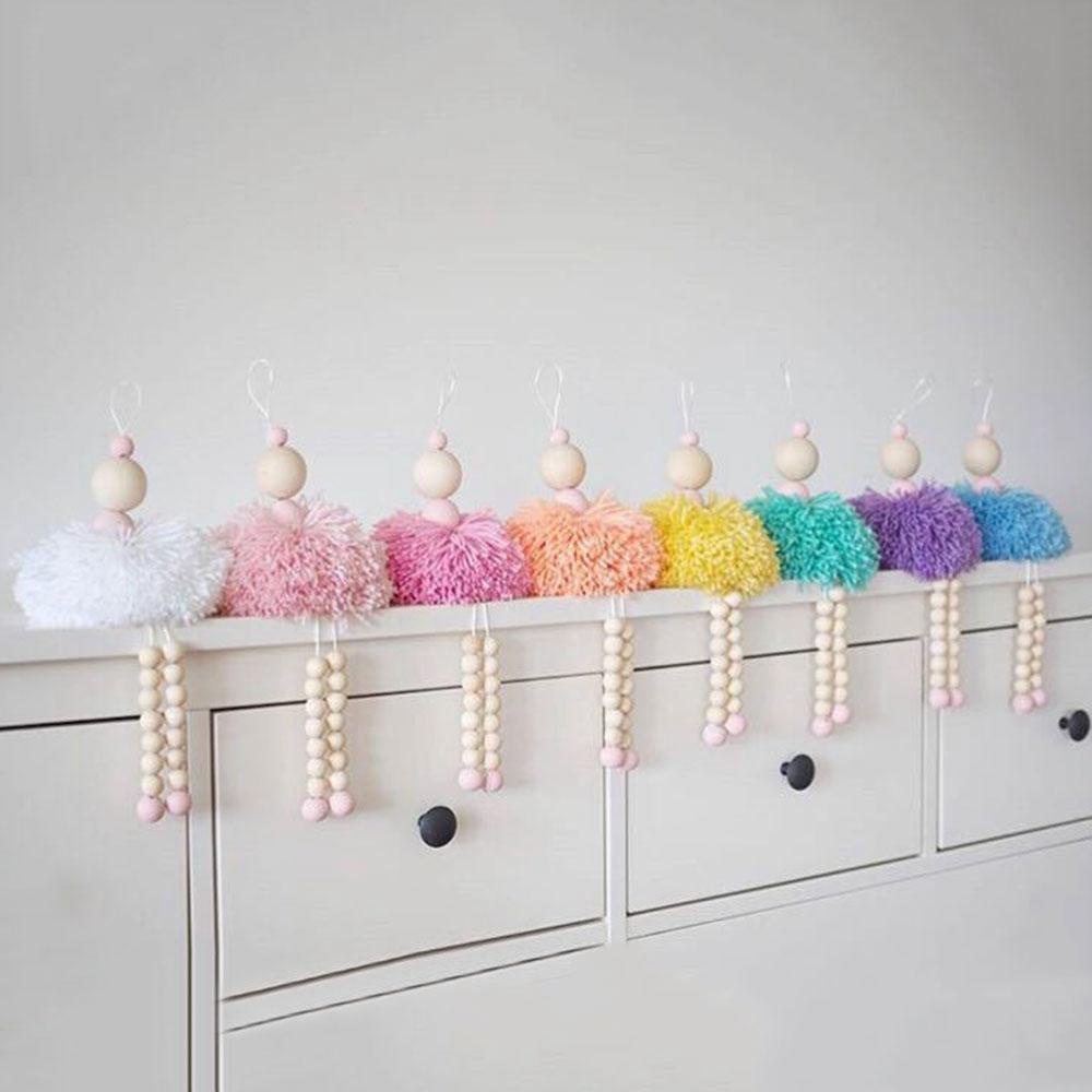 YIYU Búp Bê Múa Ba Lê Bằng Gỗ Phối Bóng Lông Dễ Thương Dùng Trang Trí Nhà Cửa