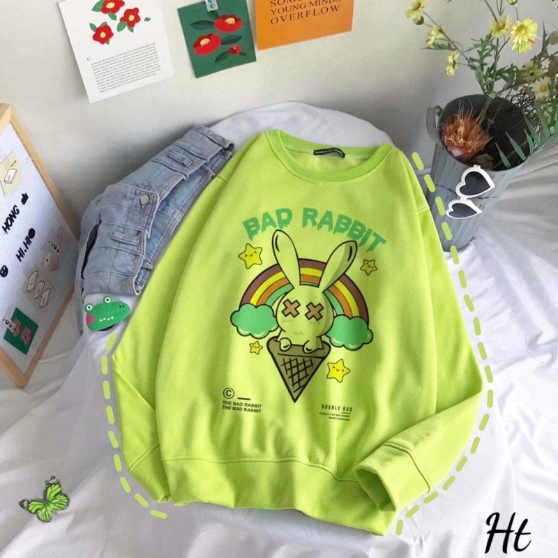 Áo nỉ cổ tròn BAD HT11 , áo thun nữ, á thun nam nữ, sét bộ mặc ở nhà, áo mùa đông , áo len, áo len nữ - FANNI MODY