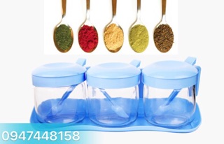 Bộ 3 lọ thuỷ tinh đựng gia vị