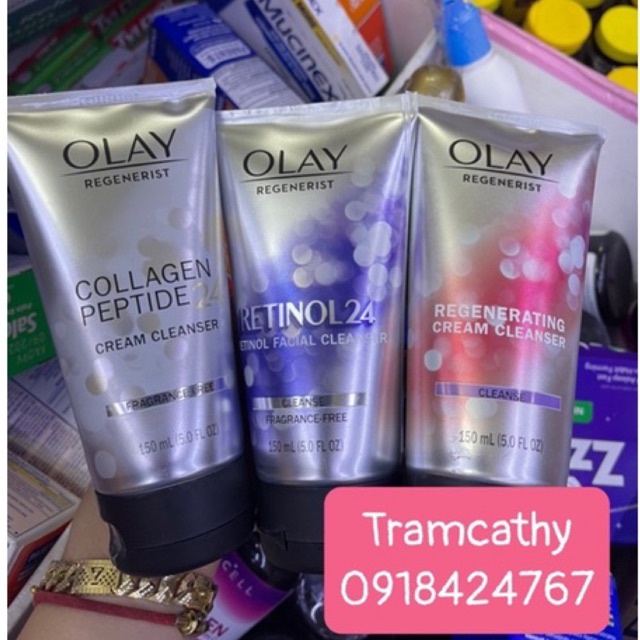 Sữa rửa mặt olay, kem olay luminas, collagen, Regenerist