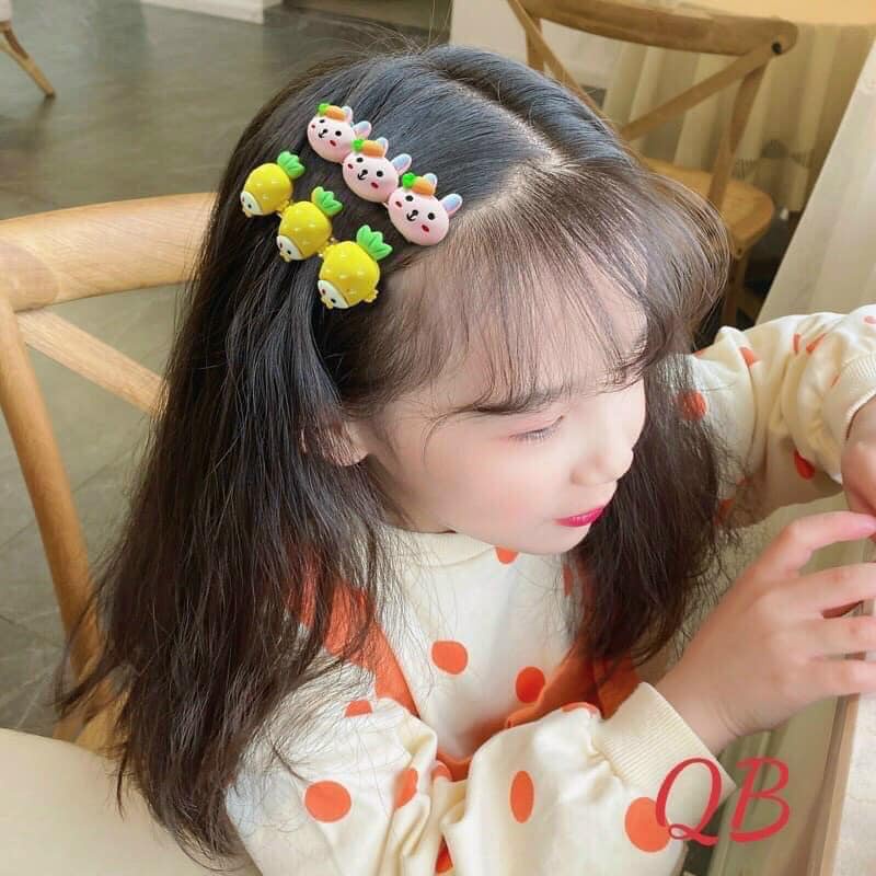 VỈ 10 KẸP TÓC MÁI HOA QUẢ PHONG CÁCH CHO BÉ