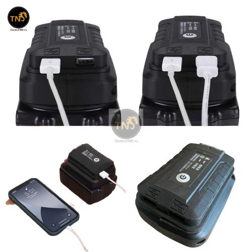 TNS Đế chuyên pin Makita 18v sang USB 5v có đèn led