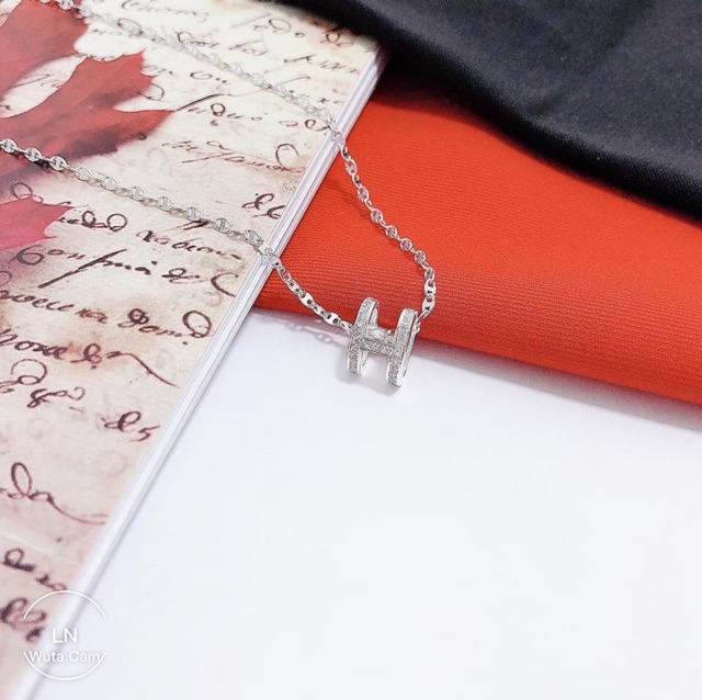 DÂY CHUYỀN CHỮ H MẶT ĐÁ CAO CẤP - DÂY CHUYỀN NỮ BẠC S925