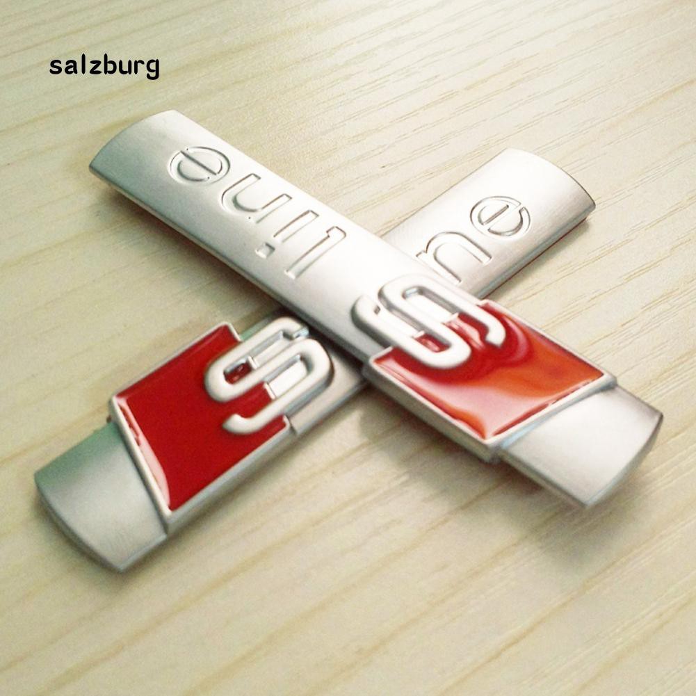 Nhãn dán 3D hình logo Sline trang trí cho xe Audi