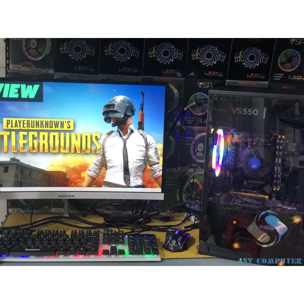 Máy tính chơi game LMHT, FIFA4, GTA5, PUBG tốc độ RAM 8G VGA RX 560 4G + màn hình cong 24in full HD nguyên bộ | BigBuy360 - bigbuy360.vn