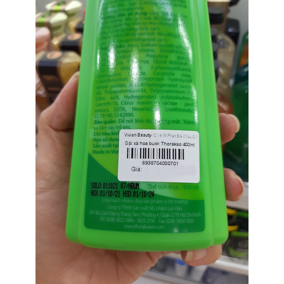 Dầu Gội Và Xả Hoa Bưởi Thorakao 400ml (MP4730)