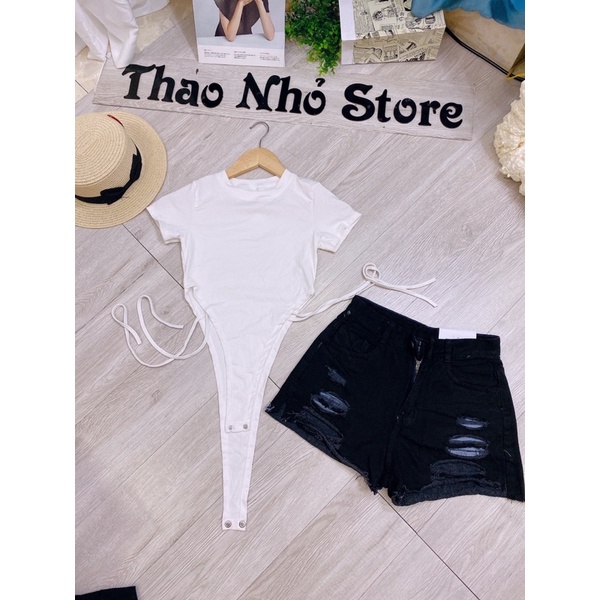 áo bodysuit thắt dây eo siêu hót(hình thật)