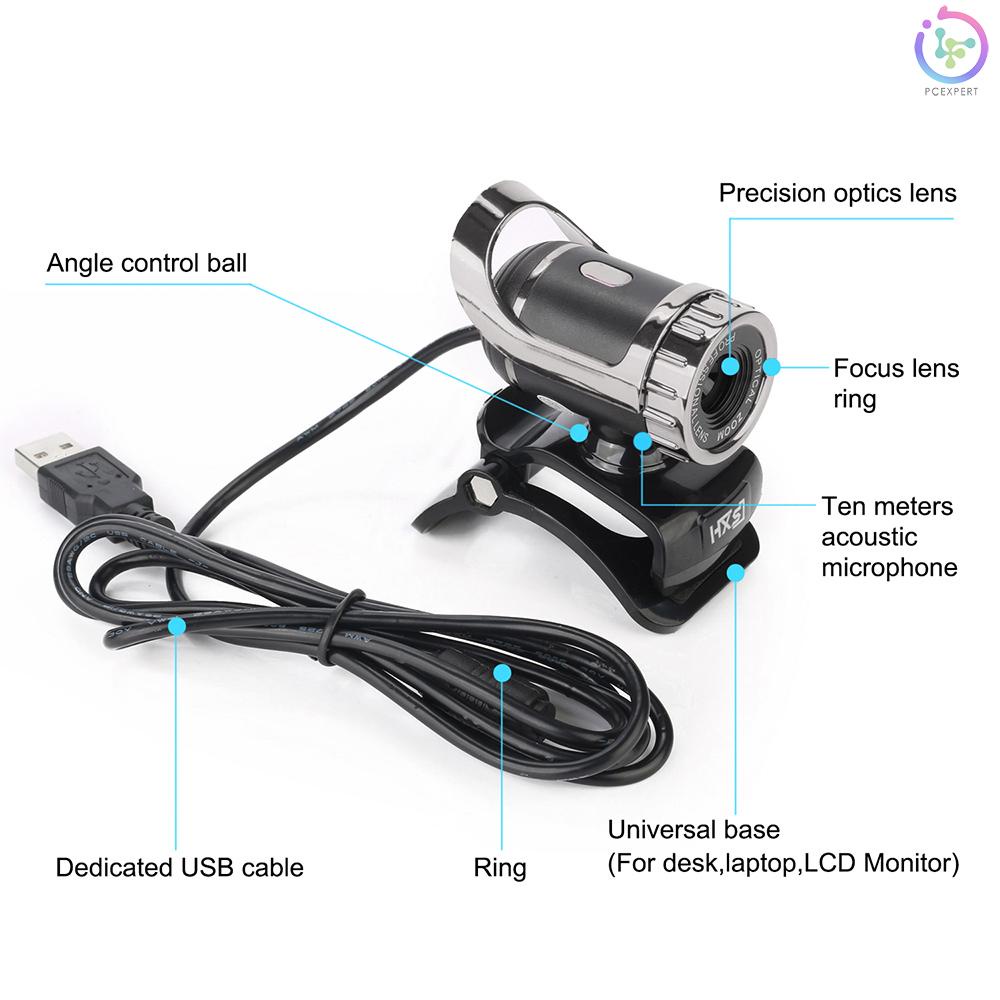 HXSJ S9 Desktop 1080P Webcam USB 2.0 Webcam Laptop Camera Built-in Sound-absorbing Microphone Video Call Webcam for PC Laptop Black