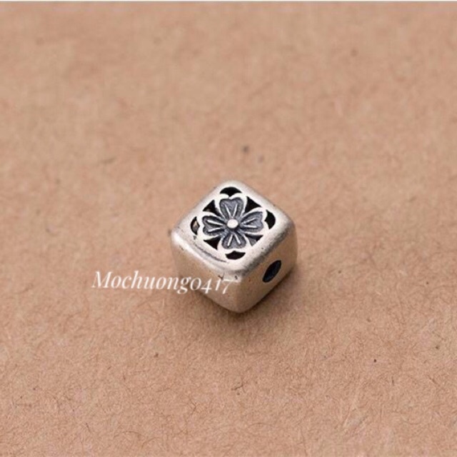 [GIÁ SỈ] Charm cỏ 4 lá bạc cao cấp hình vuông cực xinh - Hàng bạc loại 1 siêu đẹp PH381