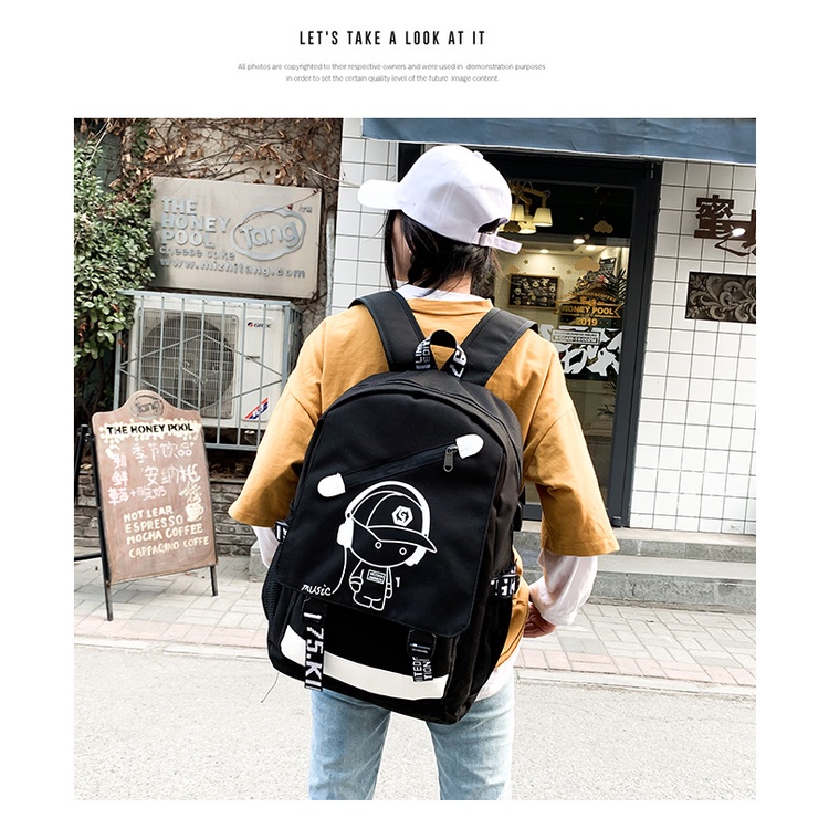 Balo Unisex Thời Trang Hình BoyMusic Và OnePiece Thời Trang HARAS HR300