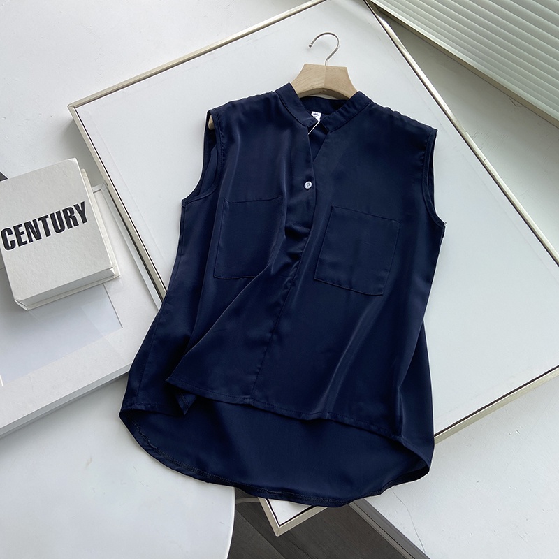 Áo chiffon BH không tay dáng rộng thời trang mùa hè hàng mới dành cho bạn nữ