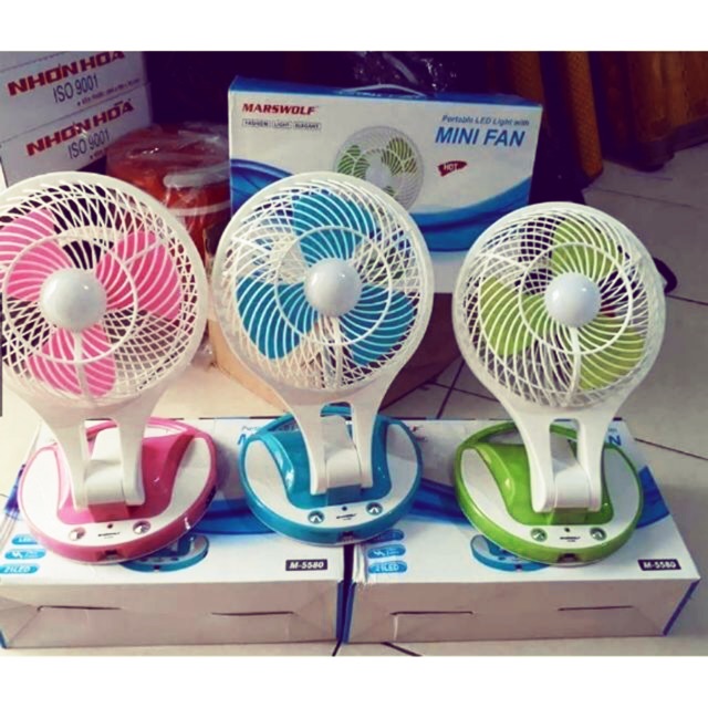 Quạt tích điện kiêm đèn pin Mini Fan HT-5580