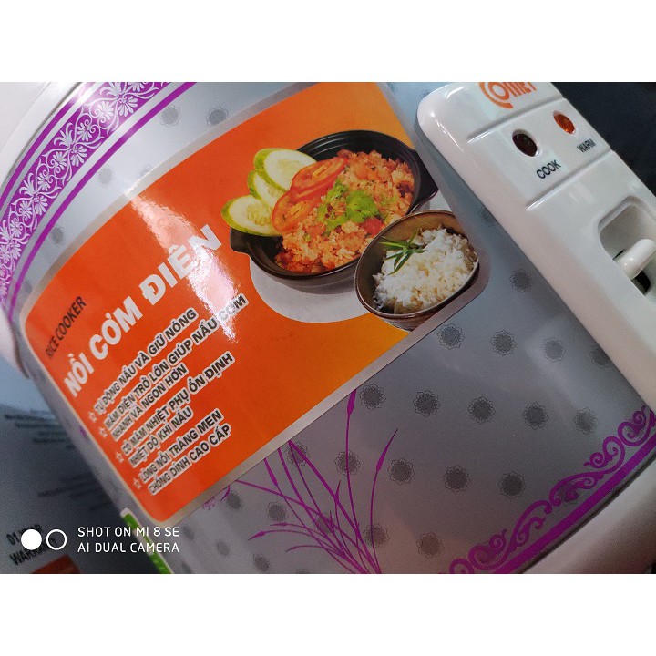 Nồi Cơm Điện Nắp Gài 1.8l - Chính Hãng Comet - Lòng Tráng Men Chống Dính | BigBuy360 - bigbuy360.vn