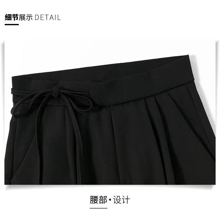 Quần ống rộng nữ lưng cao - Quần suông dài thắt nơ 1 bên eo  Onami
