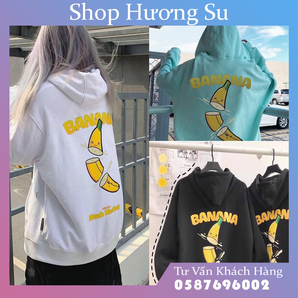 Áo Hoodie Nỉ Form Rộng Hình Banana Chuối Cute - Unisex-HươngSu-(PVN524)