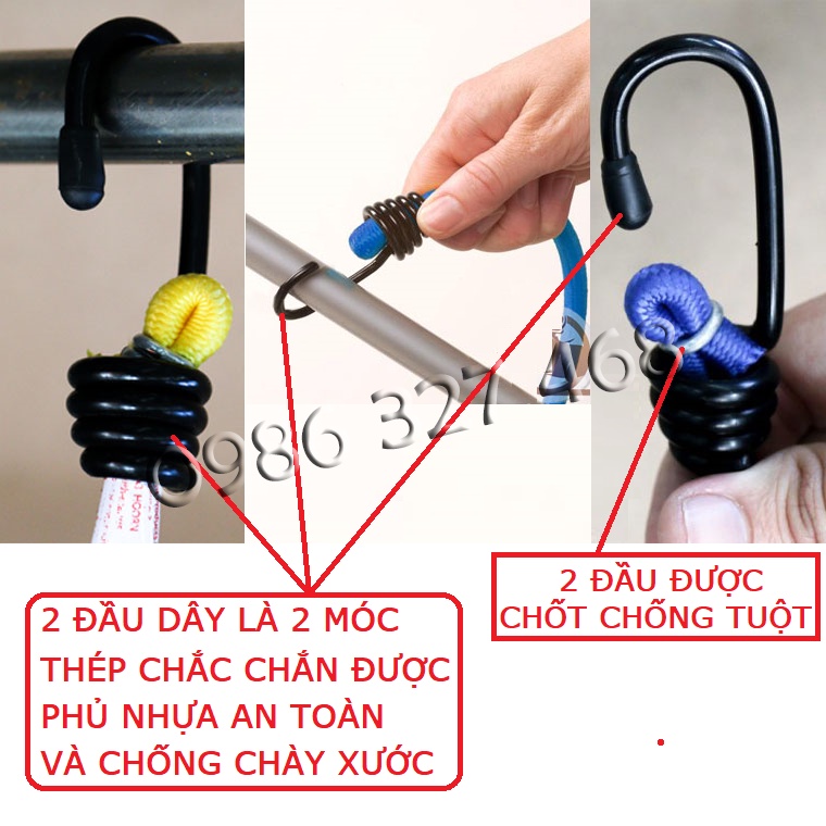 [DÒNG NHẬP- Siêu Co Giãn] Dây Chằng Hàng, Dây Chun Buộc Hàng dùng cho Xe Đẩy Hàng, Xe Đạp Leo Núi, Xe máy buộc hàng