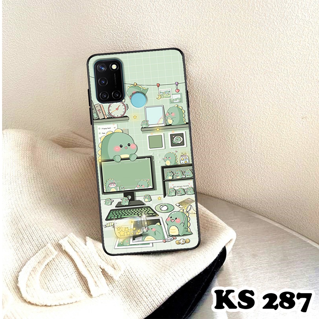 Ốp lưng Oppo Realme C17 - Realme 7i - Realme C20 - Ốp Oppo in hình khủng long DinoCute - Lưng nhám viền TPU