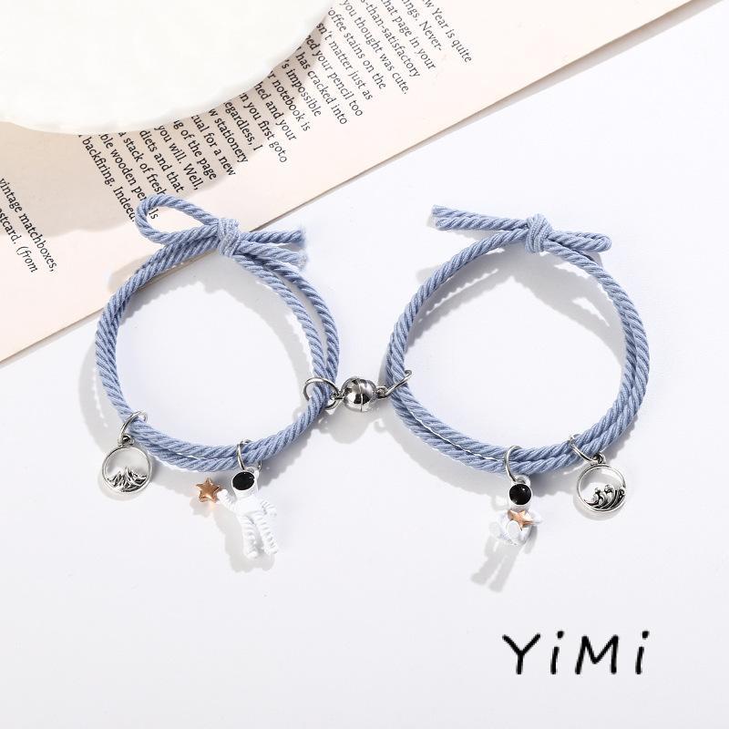 Cặp Vòng Tay Mặt Hình Phi Hành Gia Và Ngôi Sao Nhiều Kiểu Tùy Chọn Có Nam Châm Cho Các Cặp Đôi