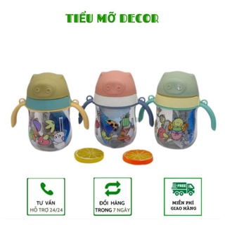 Bình uống nước 280ml cho bé,có van chống sặc, dây đeo