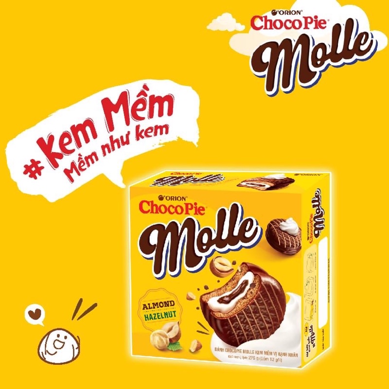 BÁNH CHOCOPIE MOLLE KEM MỀM VỊ HẠNH NHÂN 276G