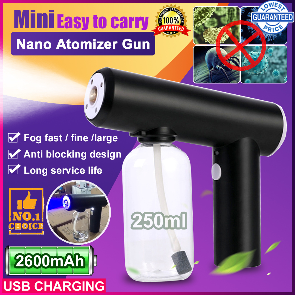 250ML Mini Wireless Nano Blue Light Steam Spray Disinfection Sprayer Gun USB Charging humidifiers