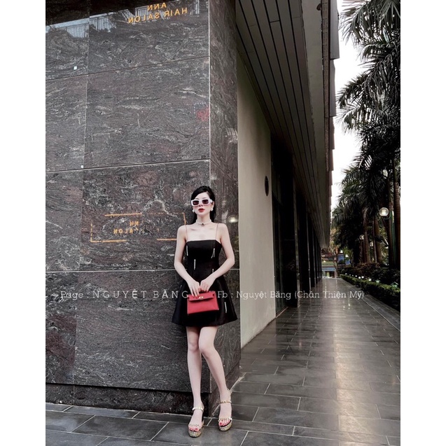 Đầm suông 2 dây kết chuỗi đá