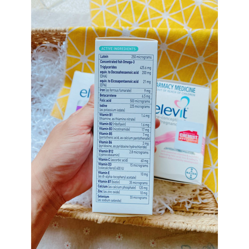 [Tem Chemist Date 2025] ELEVIT Bầu và Sau Sinh - Vitamin Tổng Hợp cho bà Bầu và Sau sinh - Xuất xứ Úc
