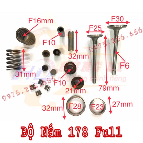 Bộ Nấm 178 Full phụ tùng máy cày phụ tùng máy nông nghiệp phụ tùng Hùng Lỳ