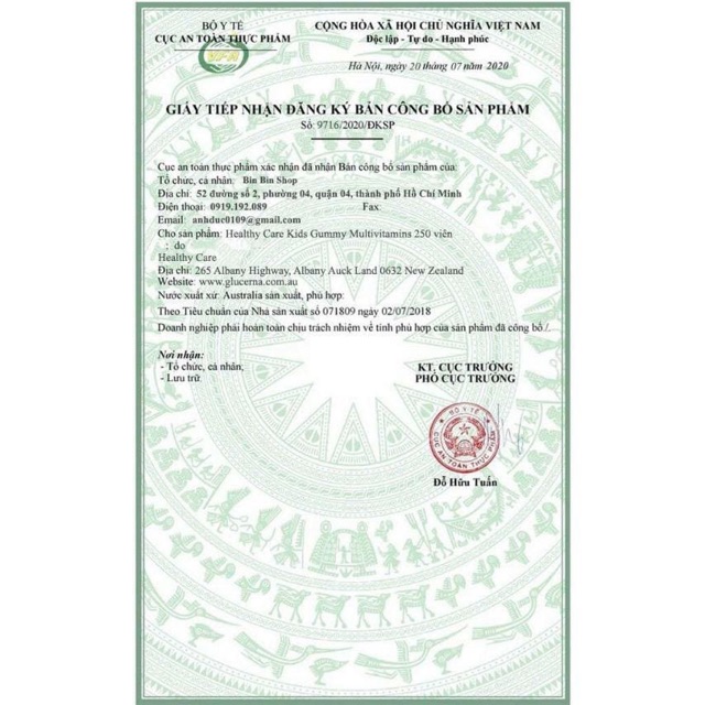 Kẹo Gum cho bé biếng ăn, Kids Gummy Multivitamin Healthy Care Úc