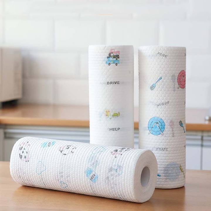 Cuộn giấy lau nhà bếp đa năng bằng vải không dệt cao cấp, giấy lau đa năng thấm hút tốt, siêu dai bền