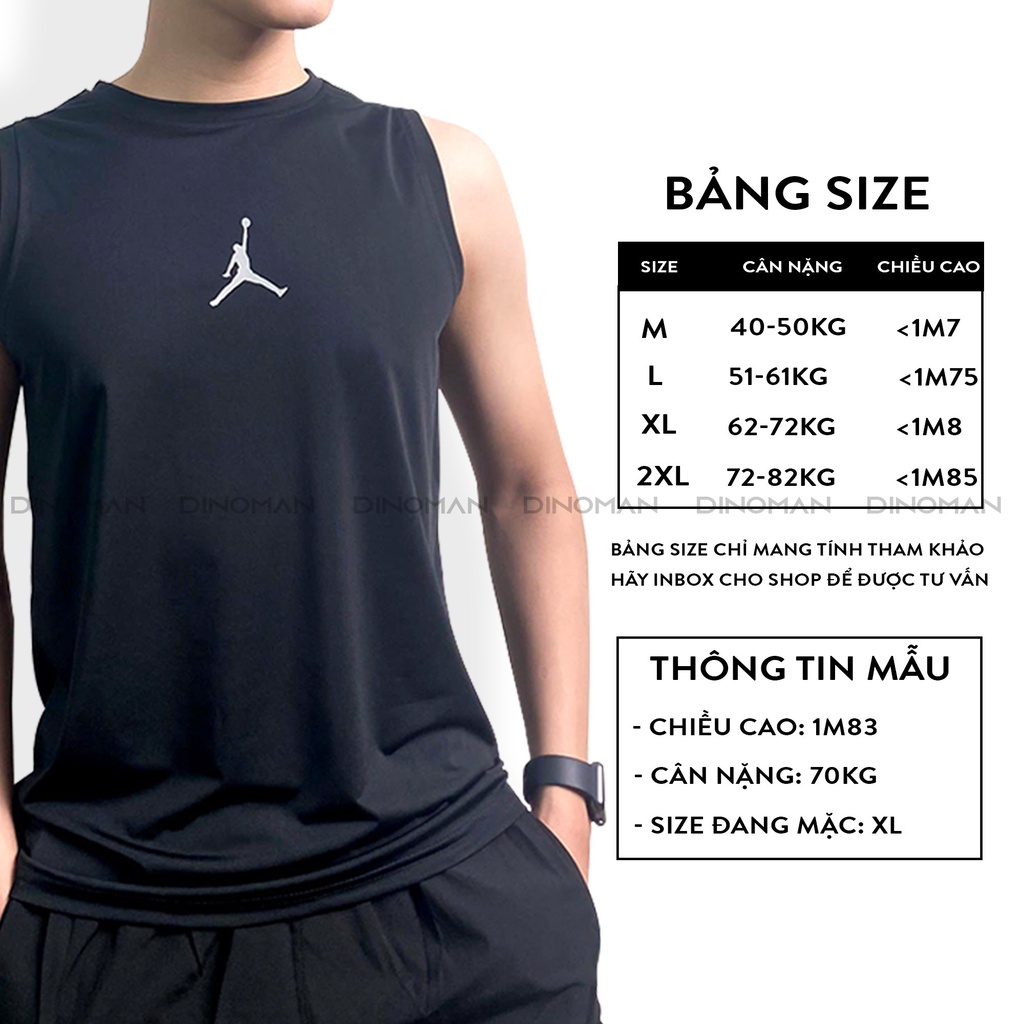 Áo Ba Lỗ Sát Nách Thể Thao Bóng Rổ Thun lạnh Tanktop Co Giãn 4 Chiều mát lanh thoải mái mùa hè.