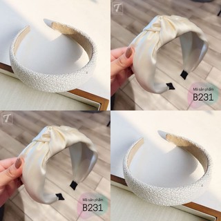 Băng đô trắng to bản thương hiệu Tone Shop - bờm tóc trắng đẹp