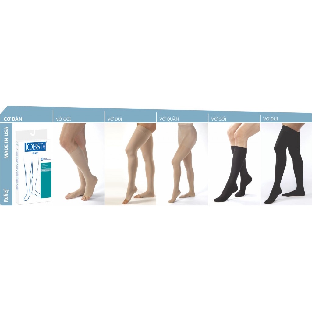 Vớ gối chống giãn tĩnh mạch JOBST RELIEF hỗ trợ hiệu quả cho người bị giãn tĩnh mạch nhập khẩu chính hãng Mỹ