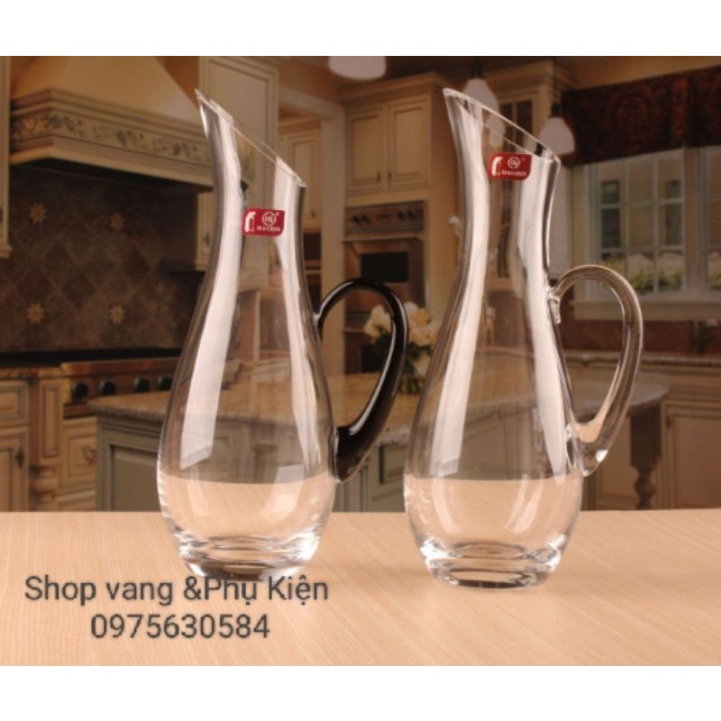 Bình thở vang dung tích 1000ml - Decanter dáng cao miệng vát có tay cầm 1000ml