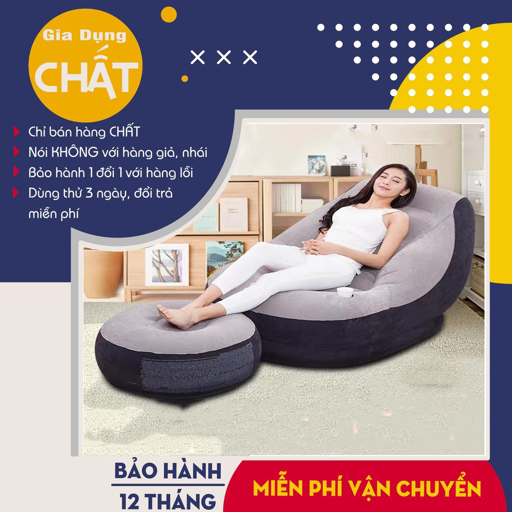 Ghế hơi cao cấp có đệm hơi lót chân tặng kèm bơm điện