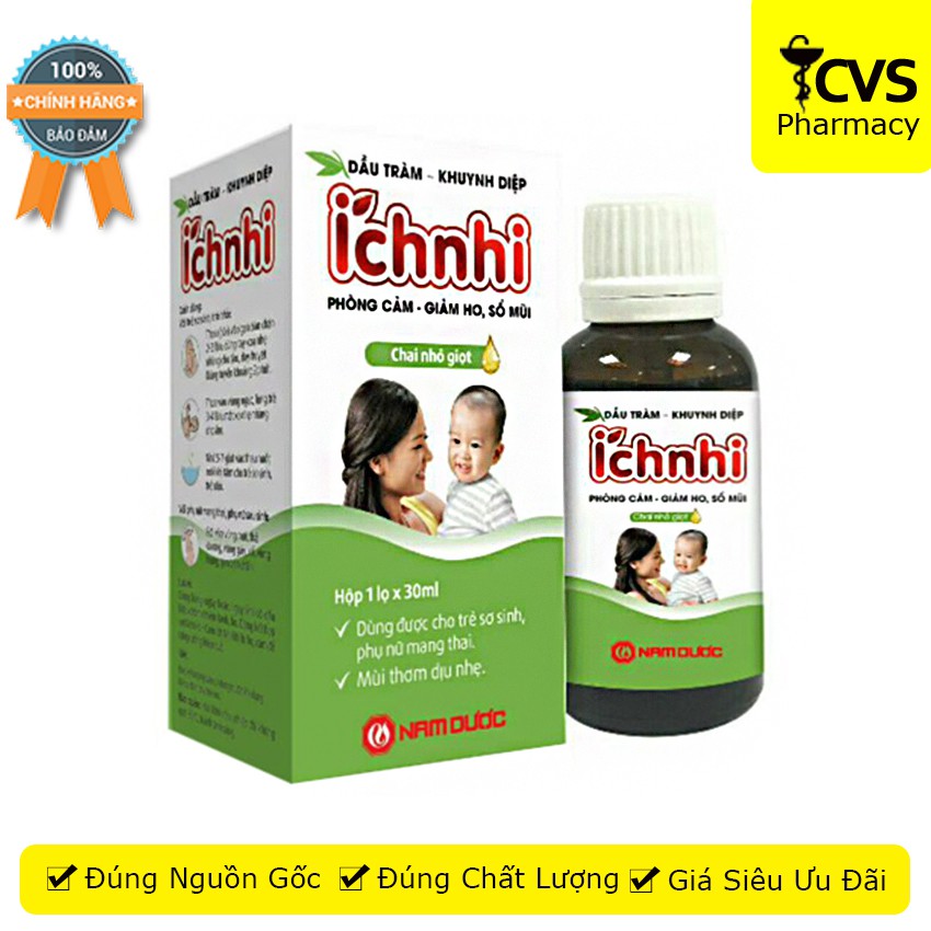 Dầu Tràm Khuynh Diệp Ích Nhi - Giúp làm ấm, phòng ngừa cảm lạnh, giảm ho, hắt hơi, nghẹt mũi - cvspharmacy
