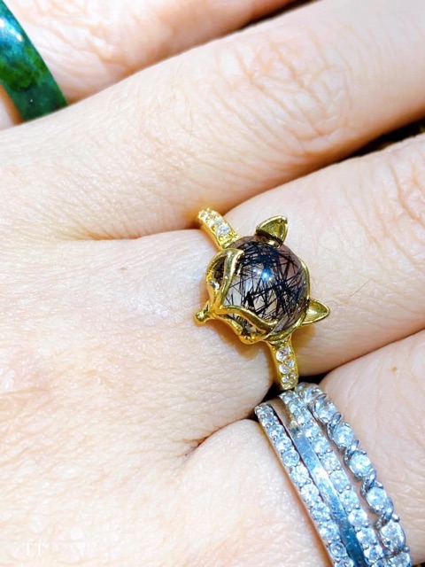 Nhẫn hồ ly tóc đen mẫu mới