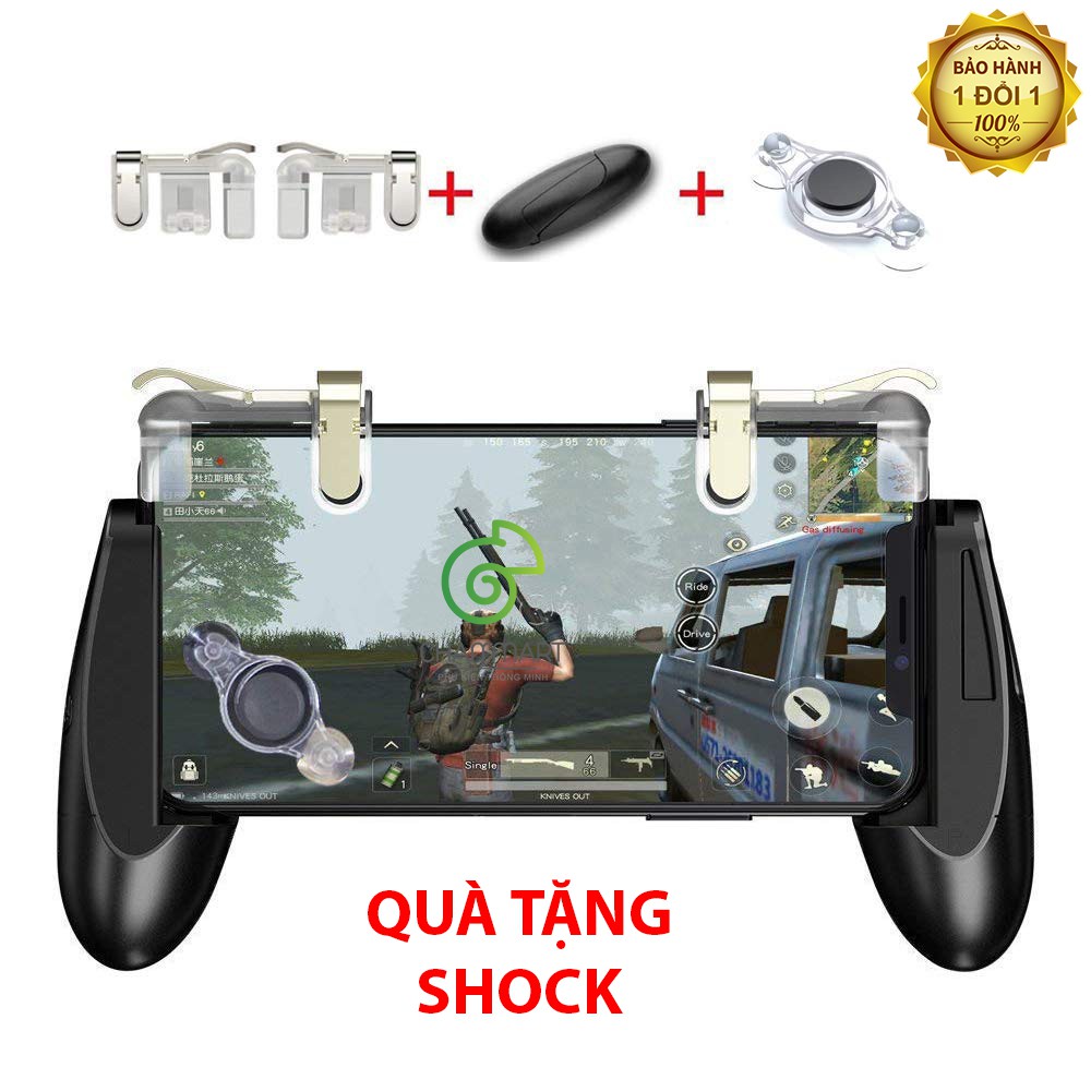 Combo tay cầm chơi game + Nút chơi game Pubg làm bằng kim loại siêu bền không rỉ + TẶNG nút duy chuyển Phặn Phặn