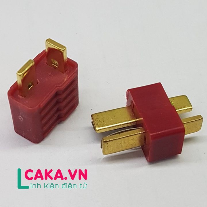 Giắc cắm pin lipo chữ T (jack T plug) loại xịn  tải 50A dùng đấu Pin RC  vân sọc cho xe cano điều khiển, máy bay flycam