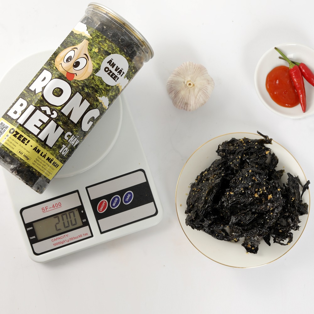 Rong biển cháy tỏi Ozee hộp 200g siêu ngon đồ ăn vặt Hà Nội