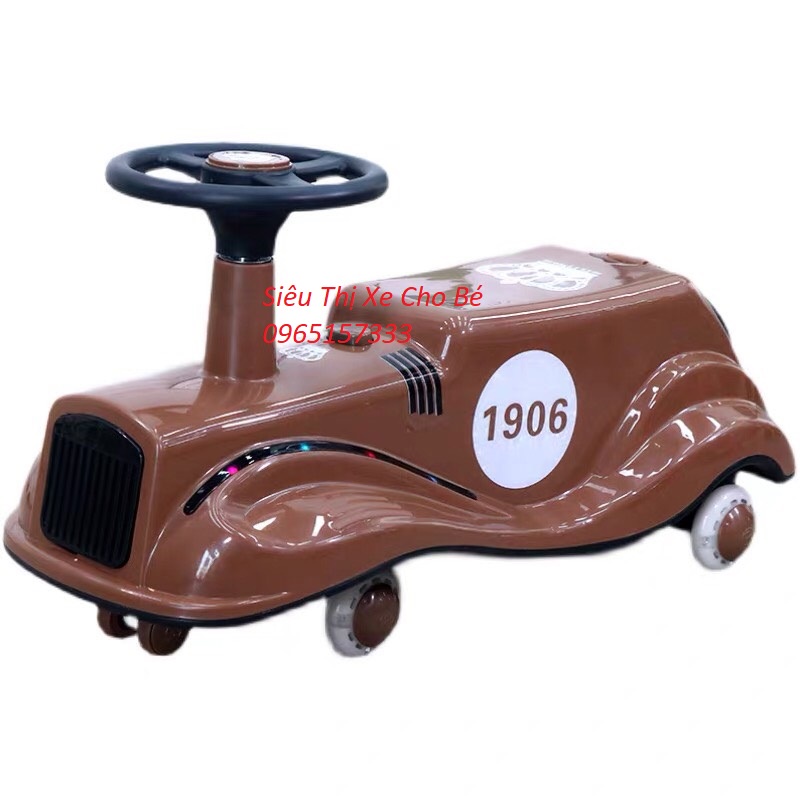 [Mới] Xe lắc ô tô, xe chòi 3 bánh ô tô có nhạc có đèn cho bé đủ màu