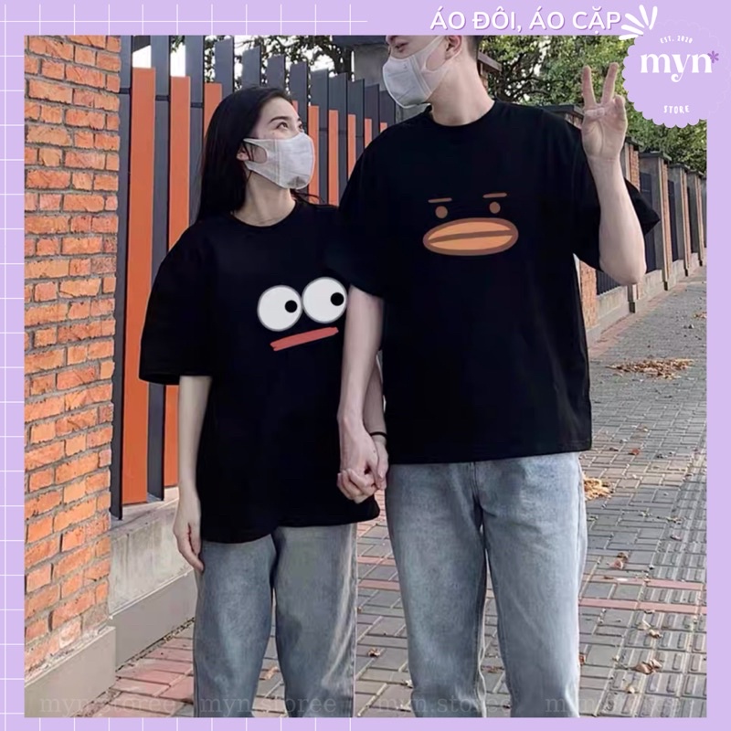 Áo thun cặp đôi chất cotton, form rộng siêu đẹp, Áo phông cặp đôi Unisex Nam Nữ đủ size