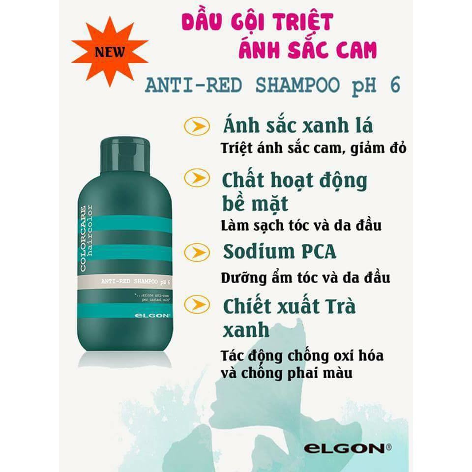 DẦU GỘI KHỬ ÁNH ĐỎ GIỮ MÀU RÊU ELGON ANTI RED 300ML