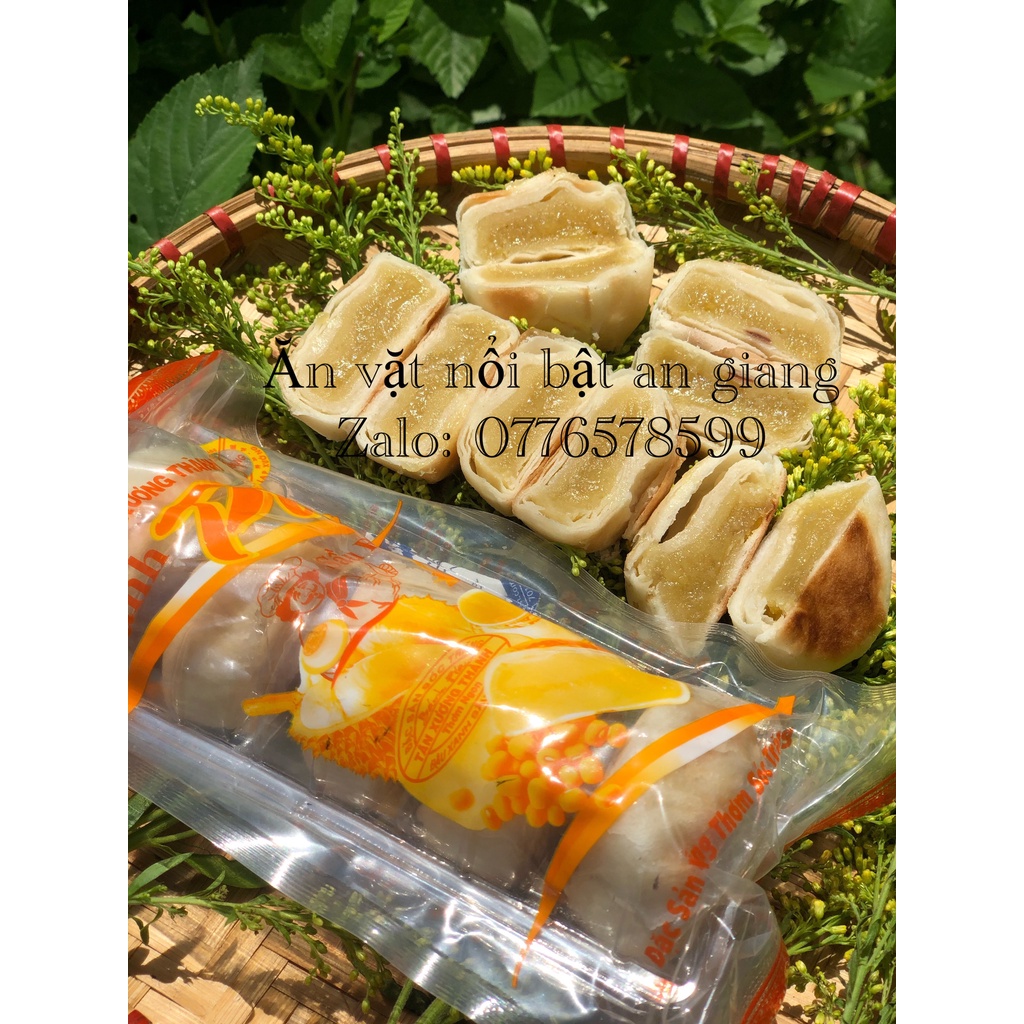 Combo 5 cái bánh pía mini đậu xanh sầu riêng thơm ngon đặc sản Sóc Trăng
