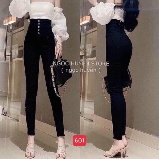 Quần jean nữ chất co giãn, quần bò nữ cạp cao nhiều mẫu luty ms601