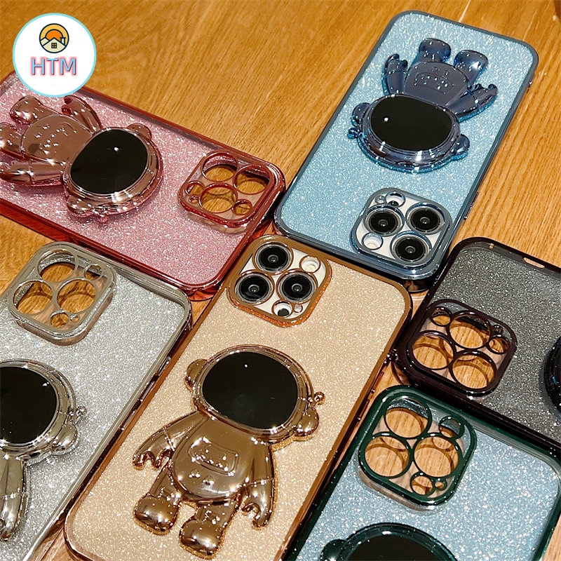 Ốp Điện Thoại TPU Mềm Mạ Điện Họa Tiết Hoạt Hình Có Nắp Bảo Vệ Camera Cho IPHONE 13 12 11 PRO MAX XS MAX X 7 + 8 PLUS